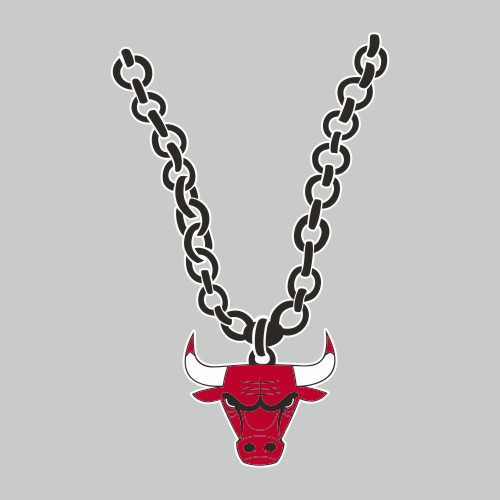 Chicago Bulls Necklace logo iron on paper